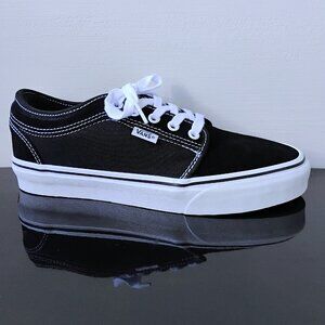 Vans Men's Skate Chukka Low Suede / Canvas Sneaker in Simple Black / White